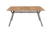 MANDA Dining Table 63.5" x 39.5" - Powder-Coated Aluminum (taupe), Recycled Teak (brushed laminated)