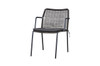 MANDA Chair Woven -  Powder-Coated Aluminum (black), Optional Padded Cushion