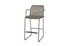 MANDA Bar Armchair - Powder-Coated Aluminum (anthracite), Synthetic Wicker (pepper), Optional Cushion (taupe)