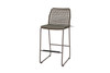 MANDA Bar Side Chair with Optional Cushion (taupe) - Powder-Coated Aluminum (taupe), Synthetic Wicker, 