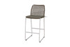 MANDA Bar Side Chair with Optional Cushion (taupe) - Stainless Steel, Synthetic Wicker, 