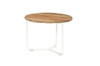 MEIKA Side Table - Stainless Steel (hairline finish), Recycled Teak (brushed finish)
