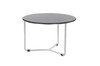 MEIKA Coffee Table - Stainless Steel (hairline finish), HPL top (slate)