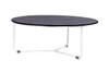 MEIKA Low Table - Stainless Steel (hairline finish), HPL top (slate)