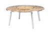 MEIKA Round Dining Table - Stainless Steel (hairline finish), Recycled Teak (brushed finish)
