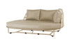 MEIKA Left Hand Daybed - Powder-Coated Stainless Steel (taupe), Twitchell Leisuretex webbing upholstery (taupe), Sunbrella Canvas Cushions (taupe)