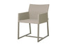 MONO Dining Chair - Powder-Coated Aluminum (taupe), Twitchell Leisuretex Upholstery (taupe)