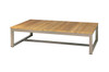 MONO Long Table - Powder-Coated Aluminum, Recycled Teak (brushed finish)