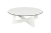 MONO Lounge Table 27.5" - Powder-Coated Aluminum (white), High Pressure Laminate (HPL - Alpes white)