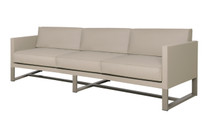 MONO Sofa 3-Seater Couch - Powder-Coated Aluminum (taupe), Twitchell Leisuretex (taupe) Sunbrella Canvas (taupe)