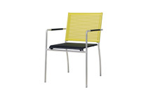 NATUN Stacking Chair - Stainless Steel, Batyline Standard (black/lime)
