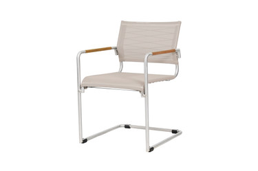 NATUN Cantilever Chair - Stainless Steel, Batyline Canatex (hemp)