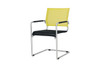 NATUN Cantilever Chair - Stainless Steel, Batyline Standard (black/lime)