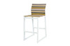 STRIPE Bar Chair - Powder-Coated Aluminum (white), Twitchell Stripes Textilene Mesh Sling Seat/Back (green barcode)