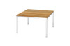 POLLY Lounge Table - Recycled Teak (brushed), Stainless Steel (hairline finish)