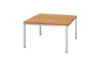 POLLY Lounge Table - Plantation Teak (smooth sanded), Stainless Steel (hairline finish)