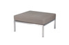 POLLY Ottoman - Stainless Steel (hairline finish), Sunbrella Canvas (taupe) 