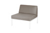 POLLY Sectional Seat - Powder-Coated Aluminum (white), Sunbrella Canvas (taupe)