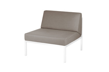 POLLY Sectional Seat - Powder-Coated Aluminum (white), Sunbrella Canvas (taupe)