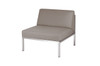 POLLY Sectional Seat - Stainless Steel (hairline finish), Sunbrella Canvas (taupe) 