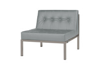 POLLY Florence Sectional Seat - Powder-Coated Aluminum (taupe), Stamskin Faux Leather (grey taupe)