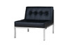 POLLY Florence Sectional Seat - Stainless Steel (hairline finish),  Stamskin Faux Leather (black)
