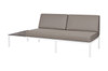 POLLY Right Hand Sectional - Powder-Coated Aluminum (white), Sunbrella Canvas (taupe), High Pressure Laminate (HPL - slate)