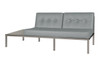POLLY Florence Right Hand Sectional - Powder-Coated Aluminum (taupe), Stamskin Faux Leather (grey taupe), High Pressure Laminate (HPL - sandstone)