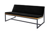 OKO Casual Bench 59" - Powdercoated Stainless Steel, Recycled Teak, Sunbrella Canvas