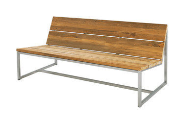 OKO Casual Bench 59" - Stainless Steel, Recycled Teak 
