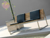 OKO Casual Bench 59" - Stainless Steel, Recycled Teak, Sunbrella Canvas