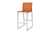 ZIX Bar Chair - Stainless Steel (hairline finish), Batyline Standard (orange)
