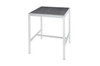 ZIX Bar Table 31.5" x 31.5" - Stainless Steel (hairline finish), High Pressure Laminate (slate)