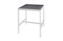 ZIX Bar Table 31.5" x 31.5" - Stainless Steel (hairline finish), High Pressure Laminate (slate)