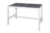 ZIX Bar Table 59" x 31.5" - Stainless Steel (hairline finish), High Pressure Laminate (slate)