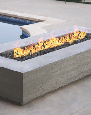 Tavola VI Fire Table (GFRC in pewter with lava rock)