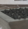 Lombard Fire Pit (glass-fiber reinforced cement in pewter with lava rock)
