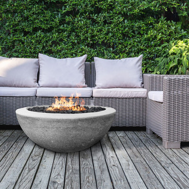 Moderno II Fire Pit - (glass fiber reinforced cement in pewter)