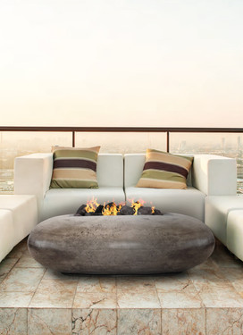 Pebble Fire Pit (glass-fiber reinforced cement in pewter)