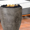 Pentola II Fire Pit (glass fiber reinforced cement in pewter with lava rock)