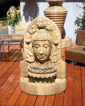 Buddha Fountain outdoor wall accent water feature (GFRC in ancient finish)