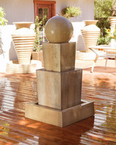 Double Obtuse Fountain with Ball (GFRC in Sierra finish)