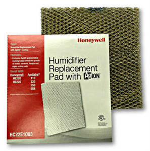 Honeywell HC22E1003 humidifier pad with Agion anti microbial shield for use in furnace and heat pump humidifiers.
