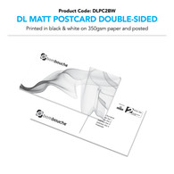 DL Matt Postcard Double-Sided Black & White (personalised inc. 2nd class postage)