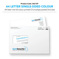 A4 Letter Single-Sided Colour into printed C5 envelope (personalised inc. 2nd class postage)