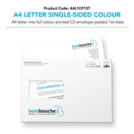 A4 Letter Single-Sided Colour into printed C5 envelope (personalised inc. 1st class postage)