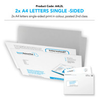 2 x A4 Letters Single-Sided 2pp Colour (personalised inc. 2nd class postage)