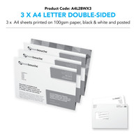 3 x A4 Letters Double-Sided Black and White (personalised inc. 2nd class postage)