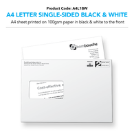 A4 Letter Single-Sided Black & White (personalised inc. 2nd class postage)