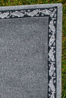 Blanket - 5' x 5'  / (Double-Sided Thermal Fleece) / Granite / Salmon-Grey (trim)
